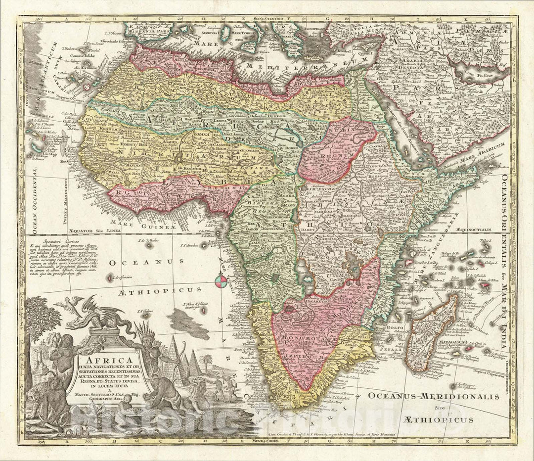 Historic Map : Africa Iuxta Navigationes et Observationes Recentissimas Aucta, Correcta et in Sua Regna et Status Divisa, In Lucem Edita??, 1730, Vintage Wall Art