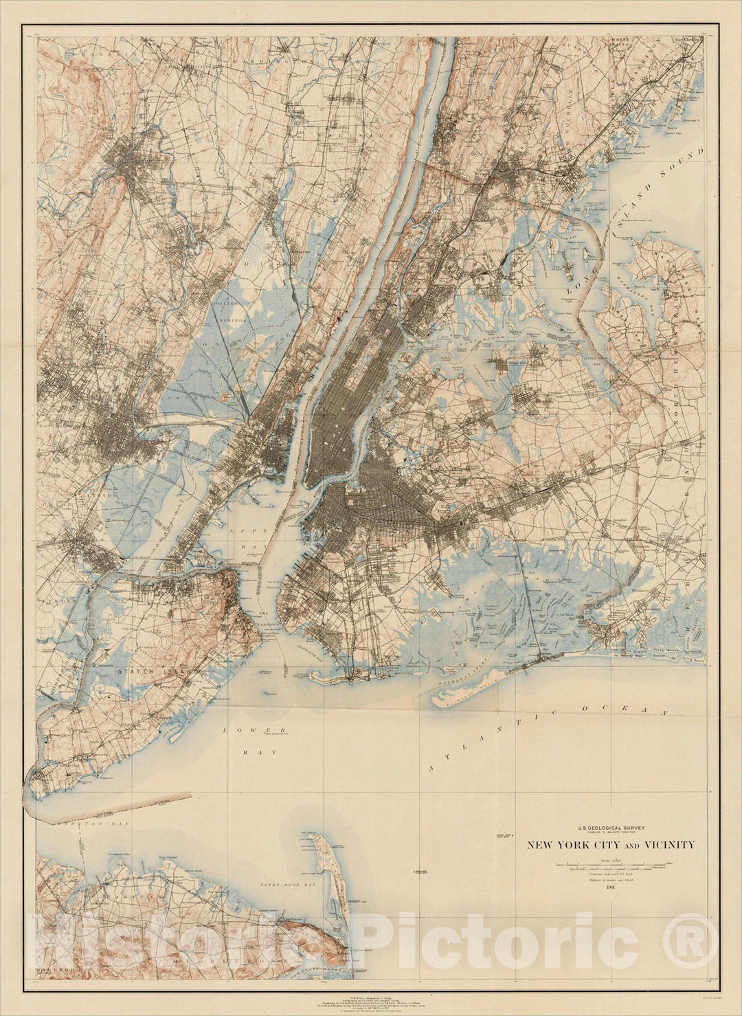 Historic Map : New York City and Vicinity, 1901, 1901, , Vintage Wall Art