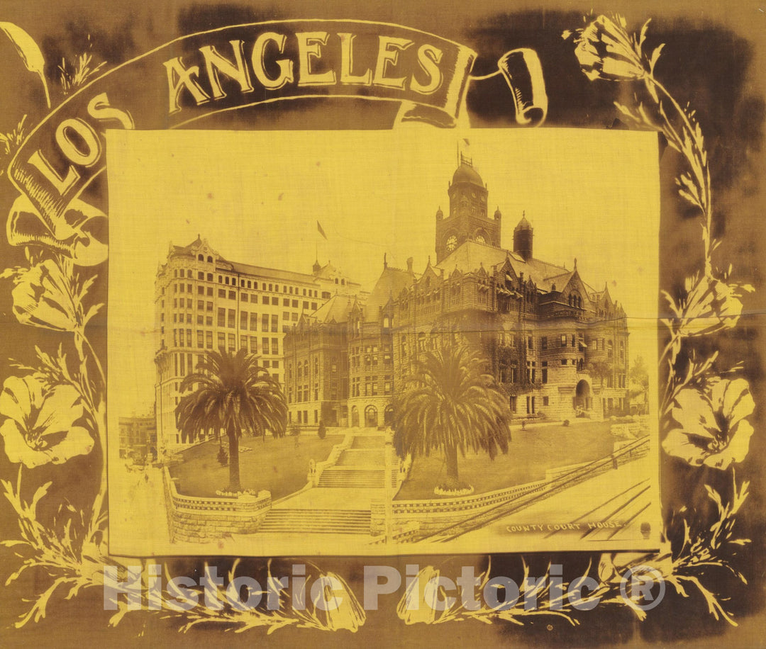 Historic Map : [Los Angeles-- Court House], 1920, Anonymous, Vintage Wall Art