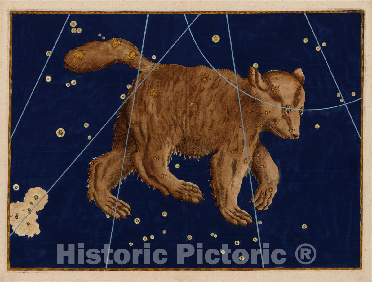 Historic Map : Uranometria, Celestial Atlas, Ursa Major, 1603, Vintage Wall Art