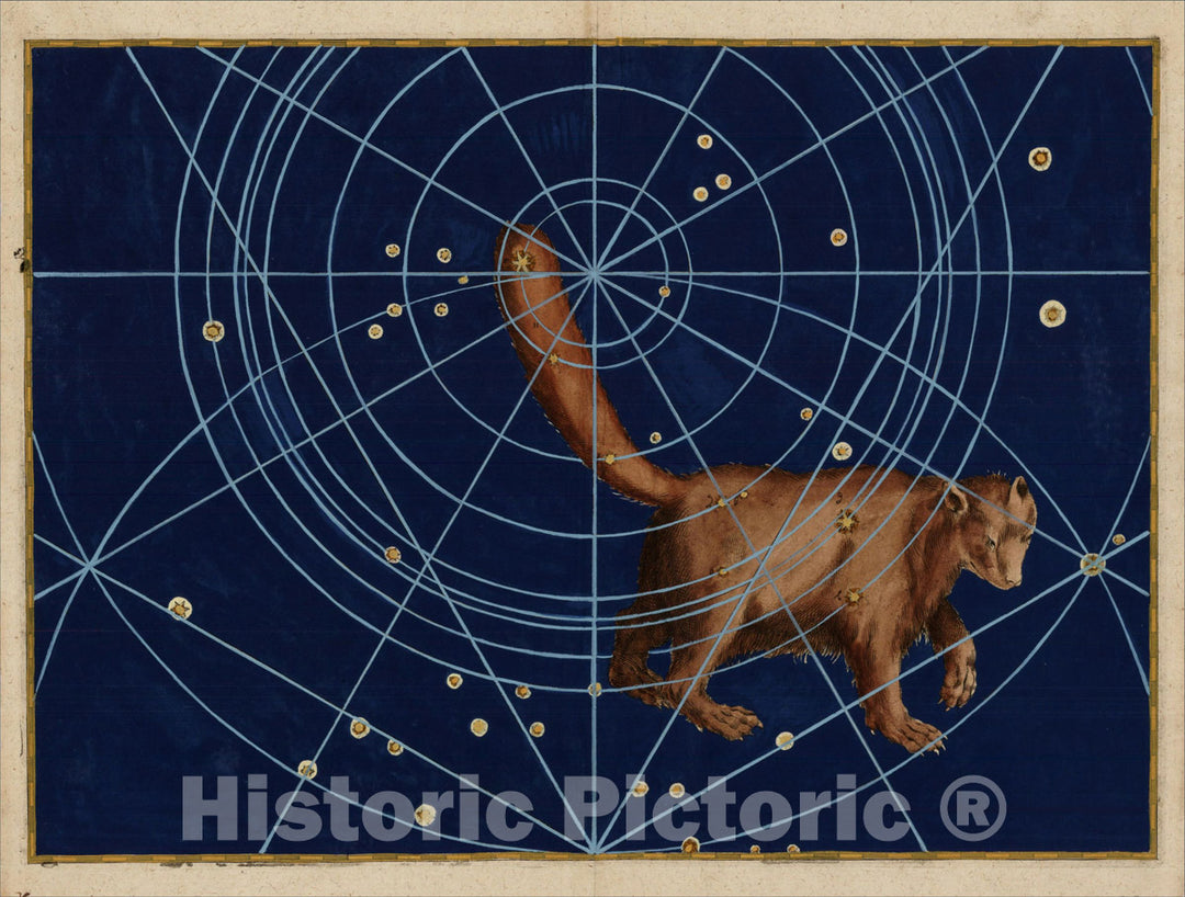 Historic Map : Uranometria, Celestial Atlas, Ursa Minor, 1603, Vintage Wall Art