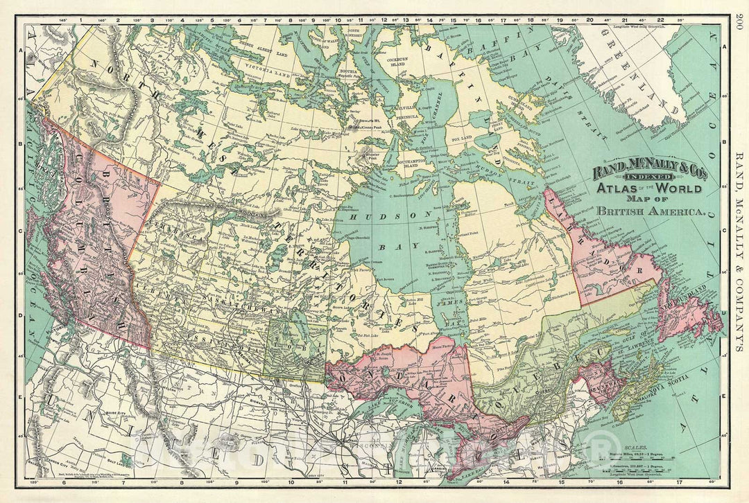 Historic Map : Canada or British America, Rand McNally, 1893 v1, Vintage Wall Art