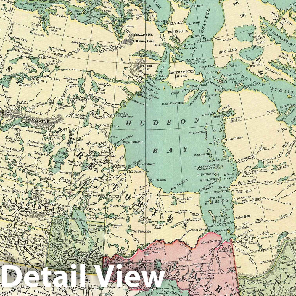 Historic Map : Canada or British America, Rand McNally, 1893 v1, Vintage Wall Art