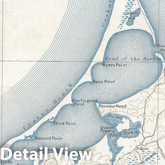 Historic Map : Nantucket, Massachusetts, U.S. Geological Survey, 1919, Vintage Wall Art