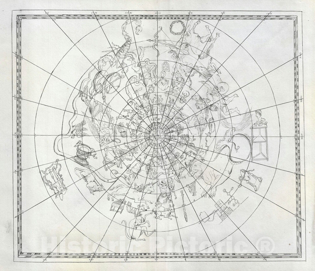 Historic Map : The Constellations or Night Sky, Celestial, 1823, Vintage Wall Art