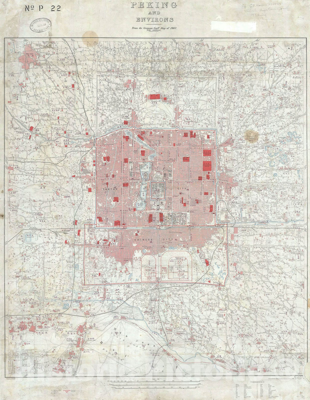 Historic Map : Beijing "Peking", Payment 2 of 2, Britsh War Office, 1909, Vintage Wall Art