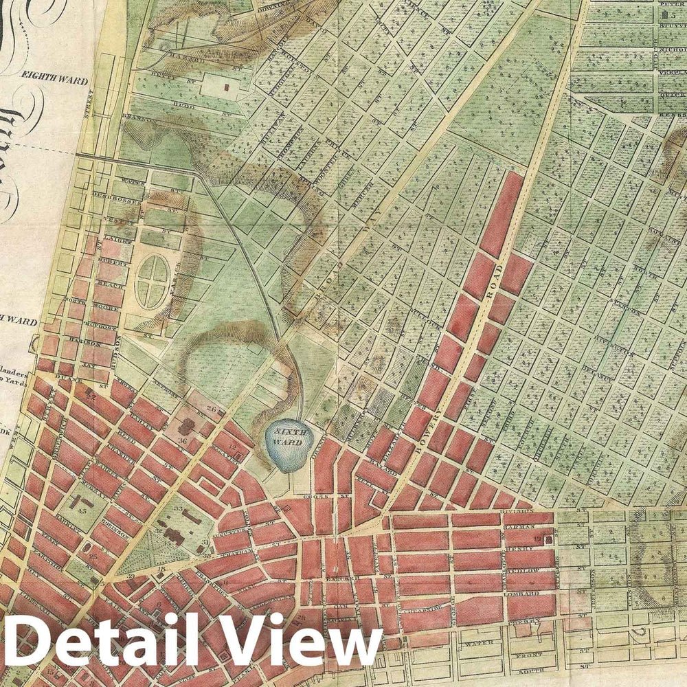 Historic Map : Plan of New York City, Mangin-Goerck, 1801, Vintage Wall Art