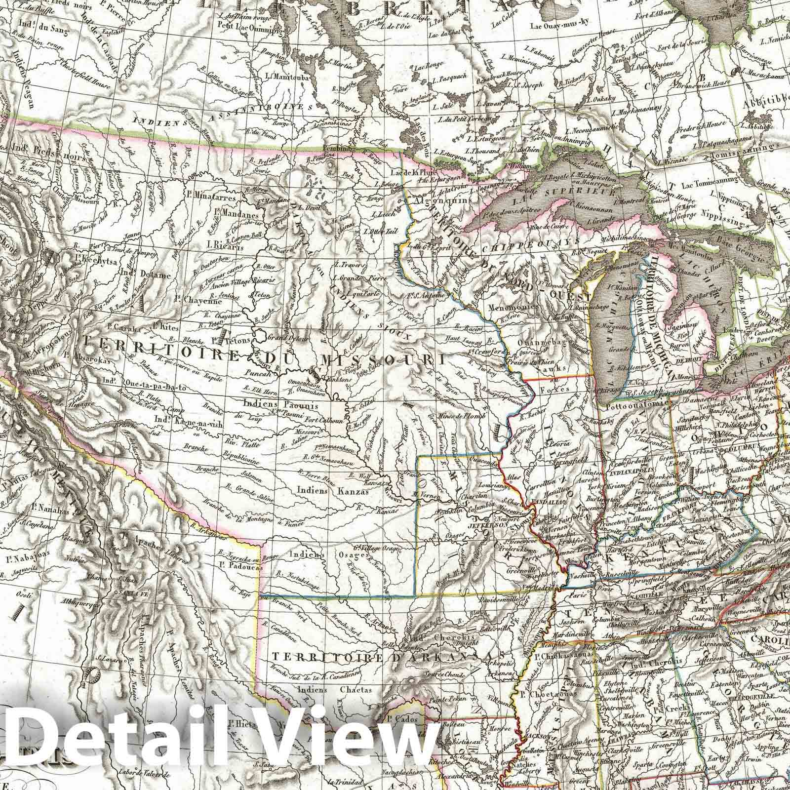 Historic Map : The United States of America: Canada, New Bruswick and part of New Britain, Lapie, 1832, Vintage Wall Art