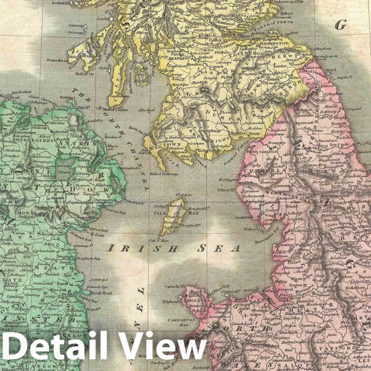 Historic Map : The British Isles with Shetland &amp; Orkney Islands, Thomson, 1815, Vintage Wall Art