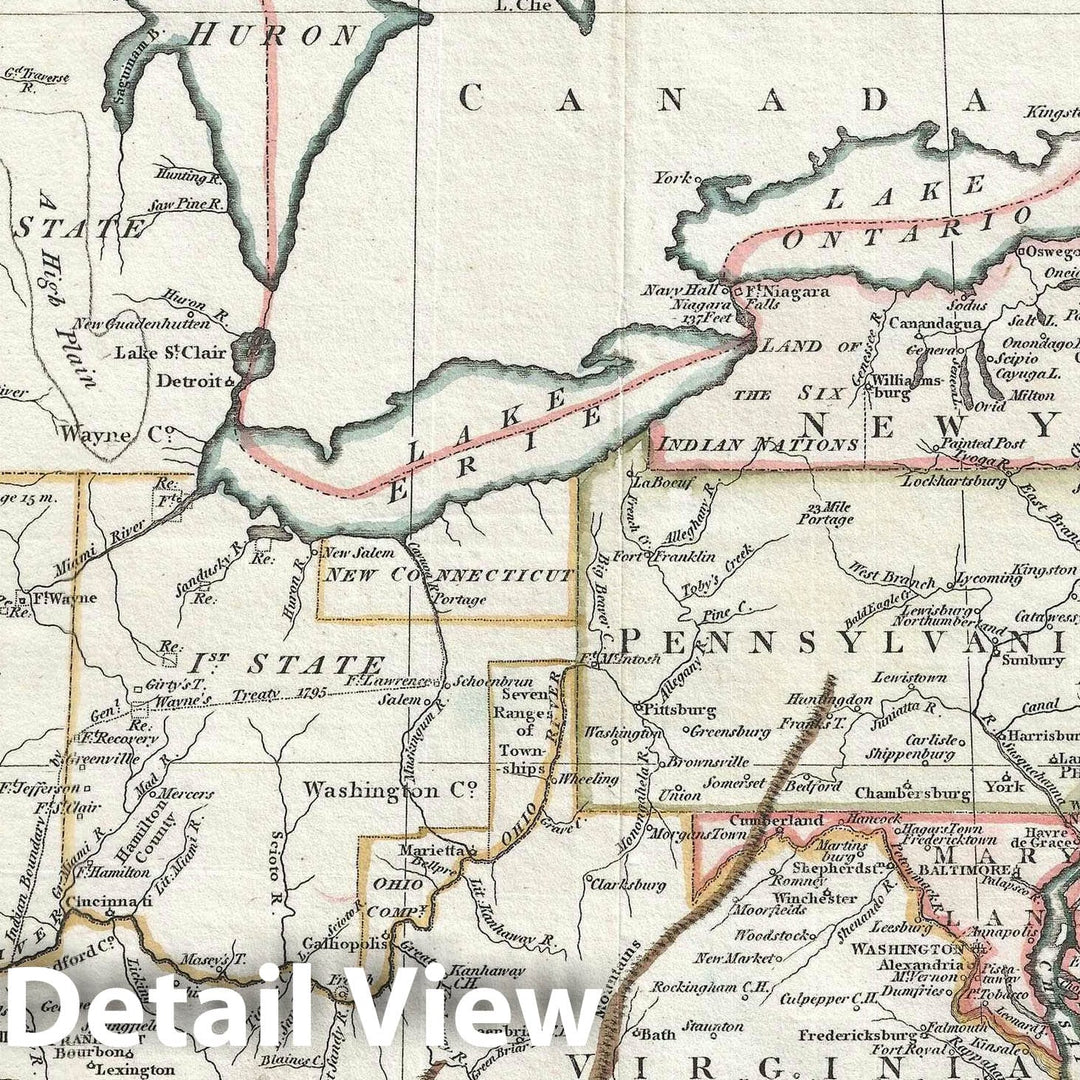 Historic Map : The Northern United States and The Northwest Ordinance, Dilly, 1798, Vintage Wall Art