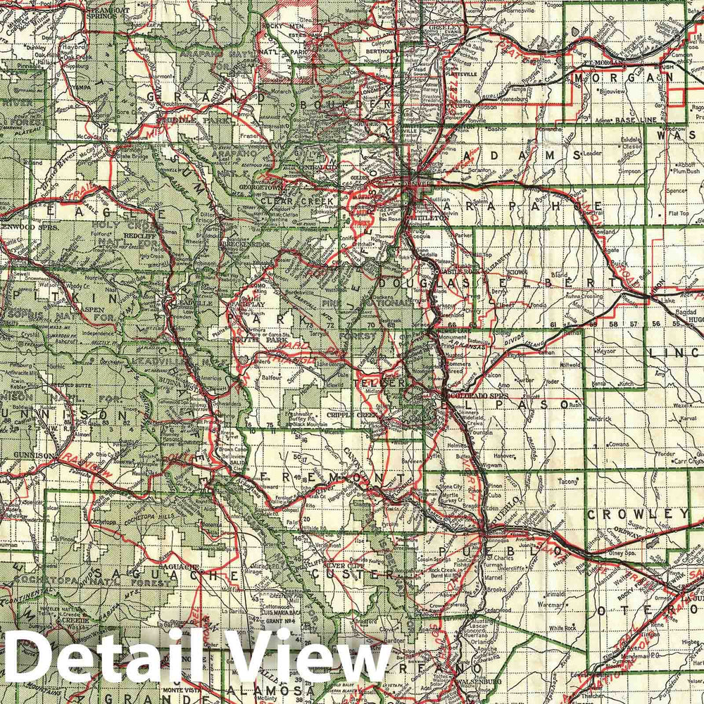 Historic Map : Colorado, Clason, 1920, Vintage Wall Art