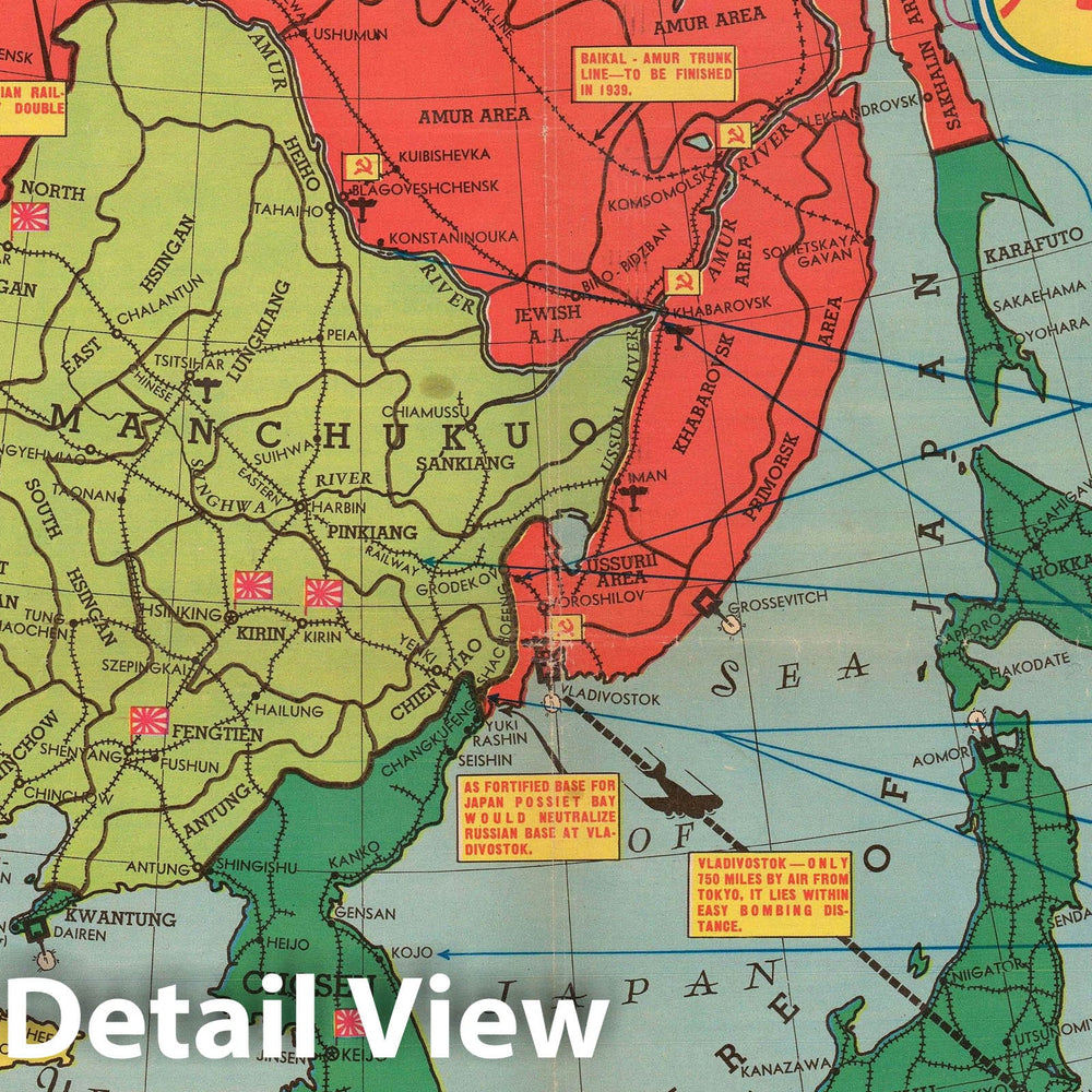 Historic Map : Sundberg Pictorial Map of Fighting Between in East Asia Before WWII, 1938, Vintage Wall Art