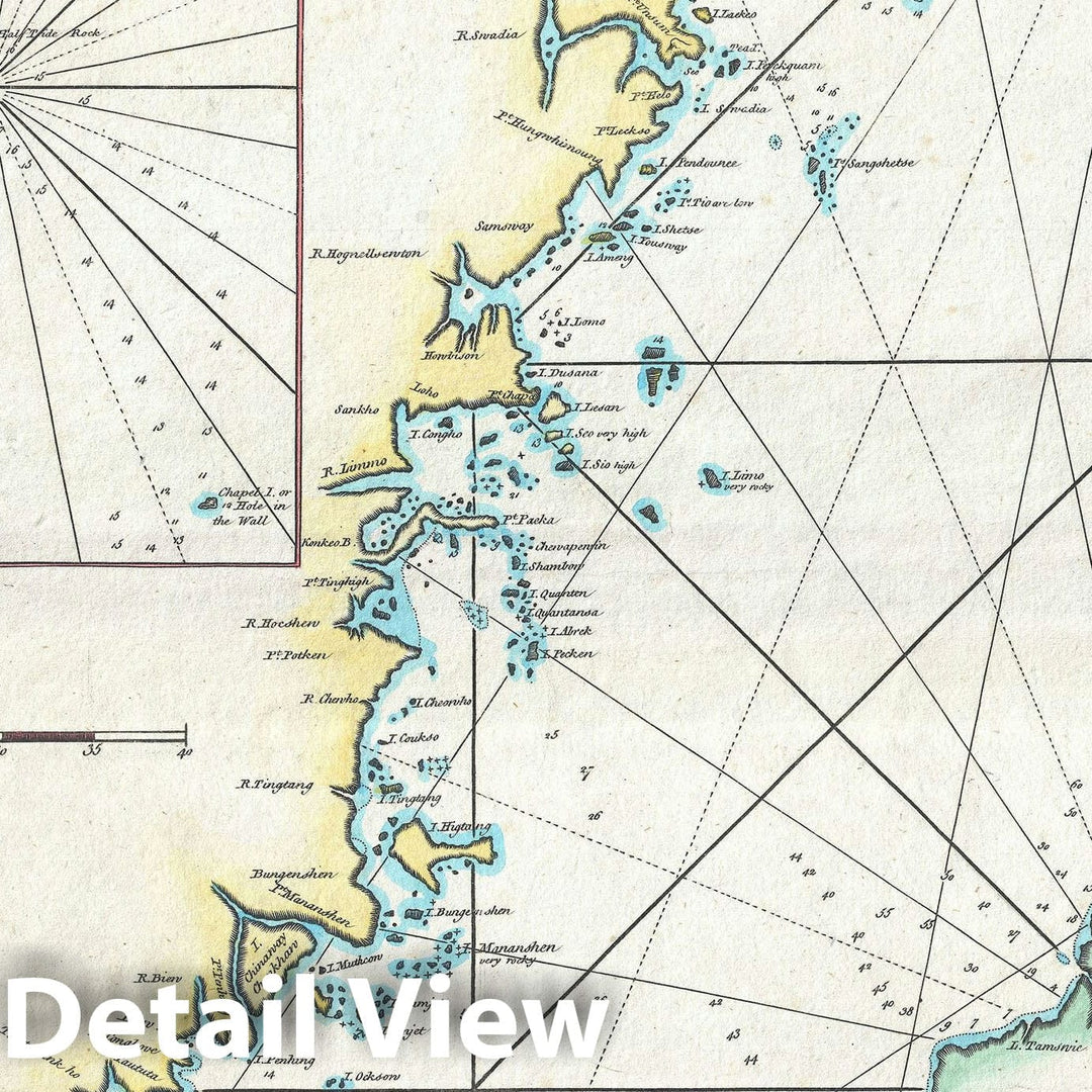 Historic Map : Nautical Chart Taiwan "Formosa" and Fujian, China, Mannevillette, 1780, Vintage Wall Art