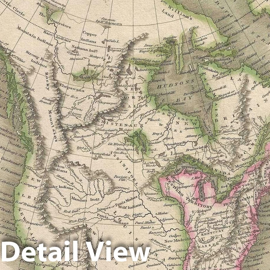 Historic Map : North America, Thomson, 1819, Vintage Wall Art