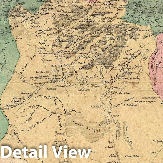 Historic Map : Constantine Province, Algeria, Vuillemin, 1870, Vintage Wall Art