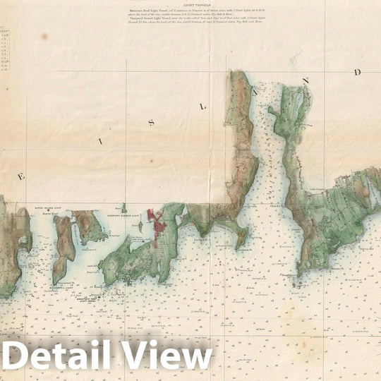 Historic Map : Block Island and Newport Rhode Island, U.S. Coast Survey, 1860, Vintage Wall Art