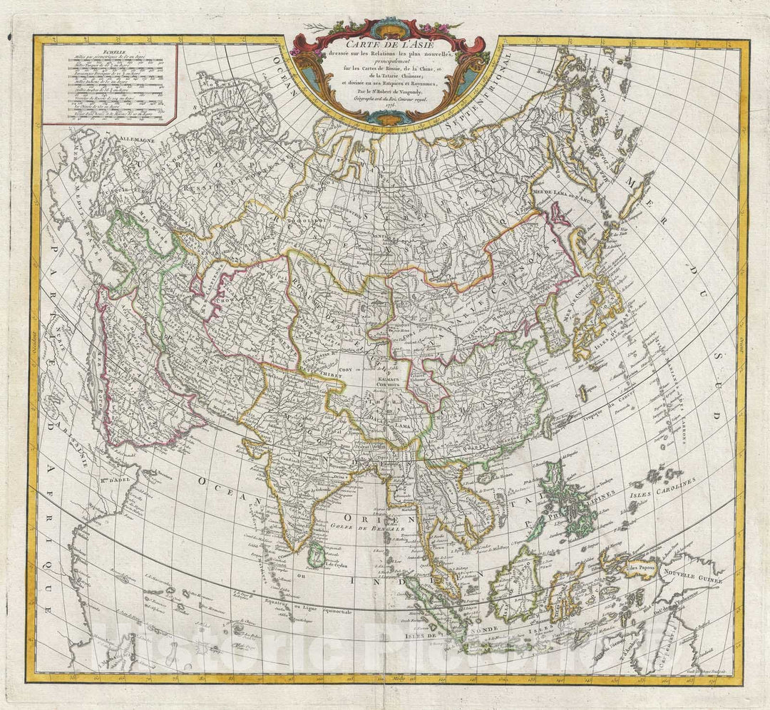 Historic Map : Asia "Sea of Korea", Vaugondy, 1775, Vintage Wall Art