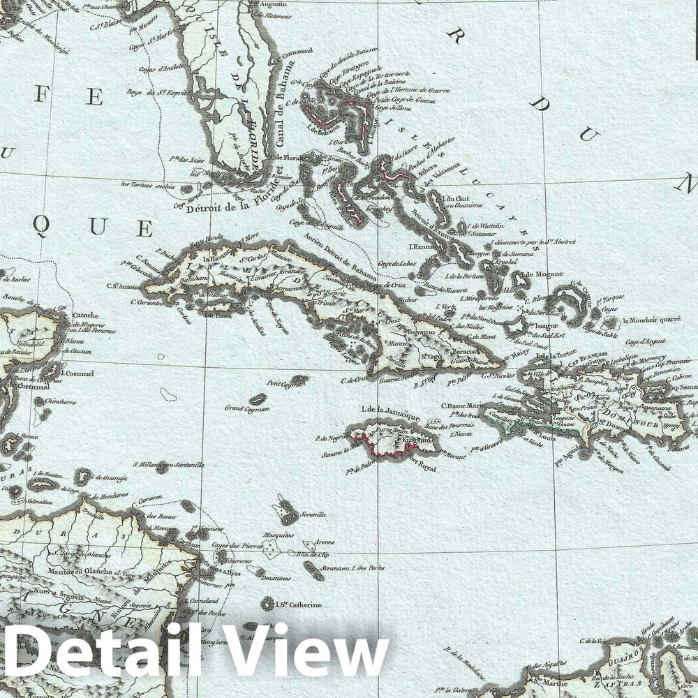 Historic Map : The West Indies, Mentelle and Chanlaire, 1795, Vintage Wall Art