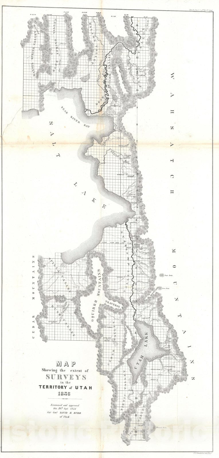 Historic Map : The Territory of Utah Including The Great Salt Lake, Burr, 1856, Vintage Wall Art