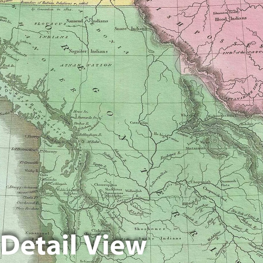 Historic Map : Oregon Territory, Burr, 1833, Vintage Wall Art