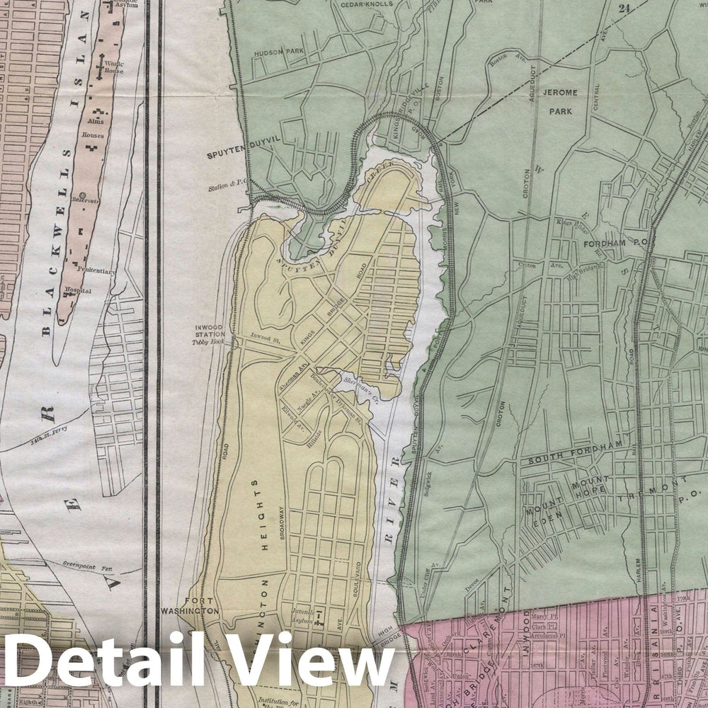 Historic Map : New York City, Fisk and Russell, 1863, Vintage Wall Art