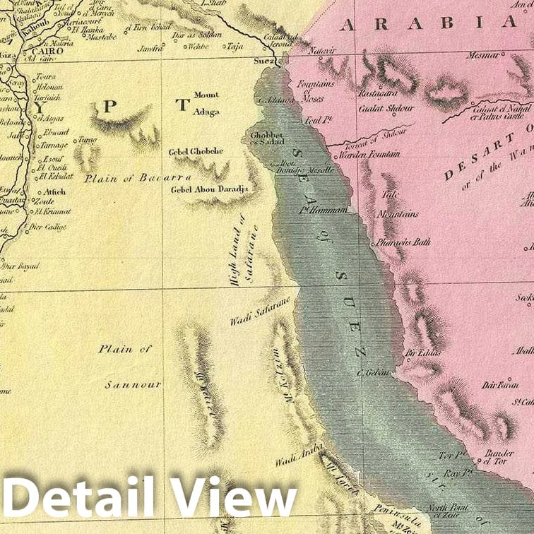 Historic Map : Egypt, Burr, 1834, Vintage Wall Art