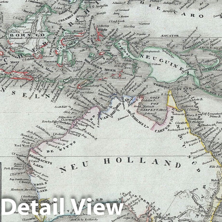 Historic Map : Australia and East Indies, Meyer, 1849, Vintage Wall Art