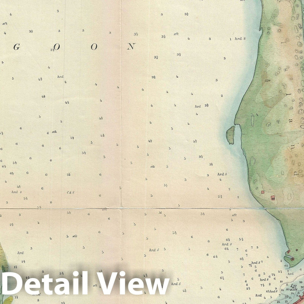 Historic Map : Brazos Santingo, Texas, U.S. Coast Survey, 1867, Vintage Wall Art