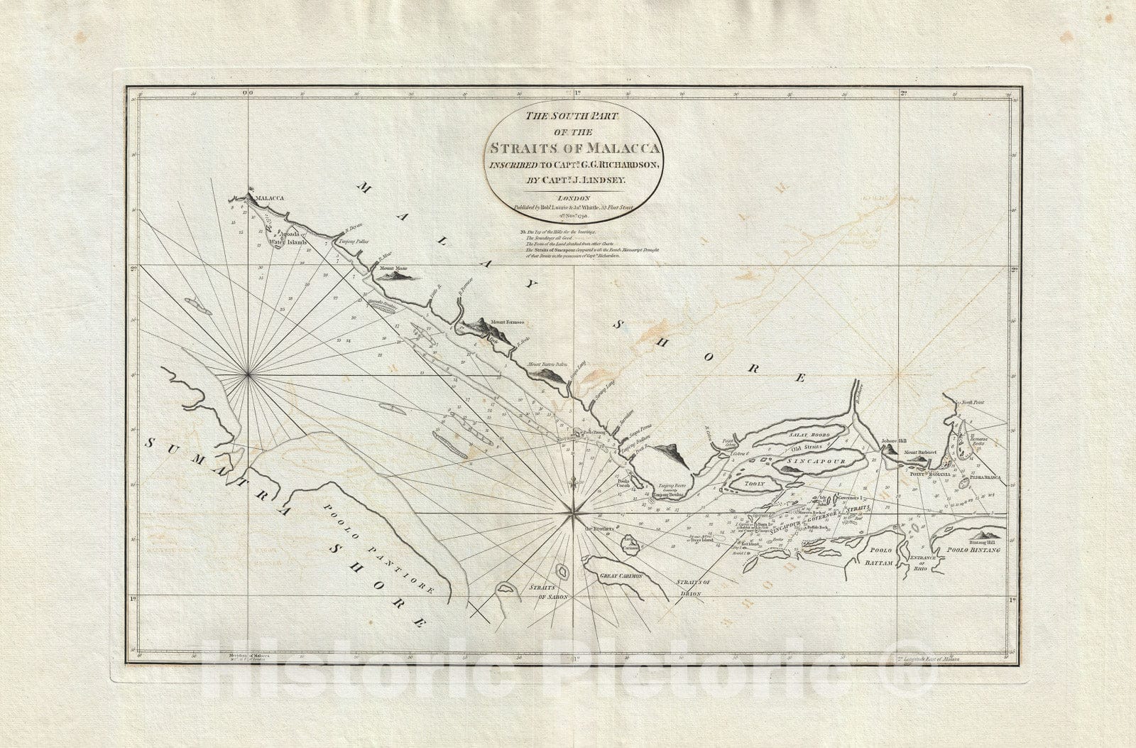 Historic Map : The Singapore Straits, Jahore, and Malacca, Laurie and Whittle, 1798, Vintage Wall Art