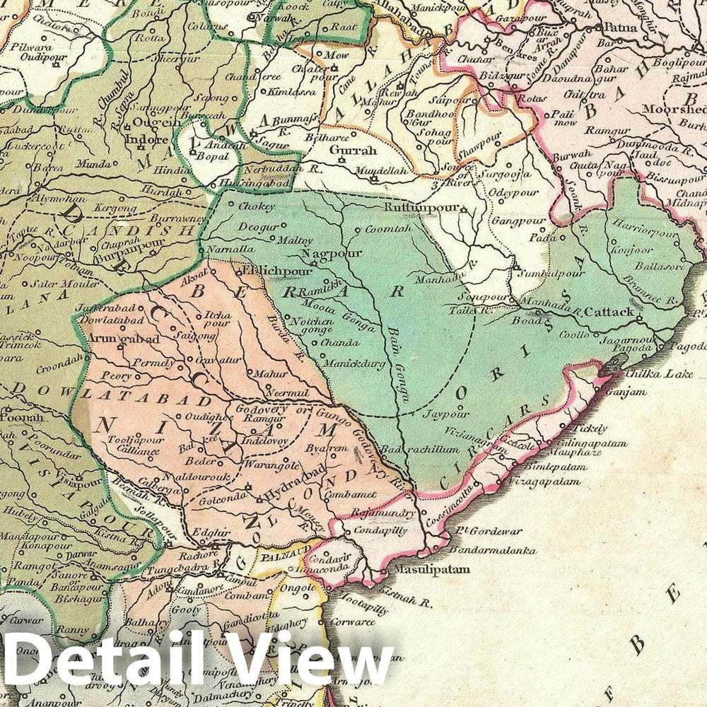 Historic Map : India, Wilkinson, 1794, Vintage Wall Art