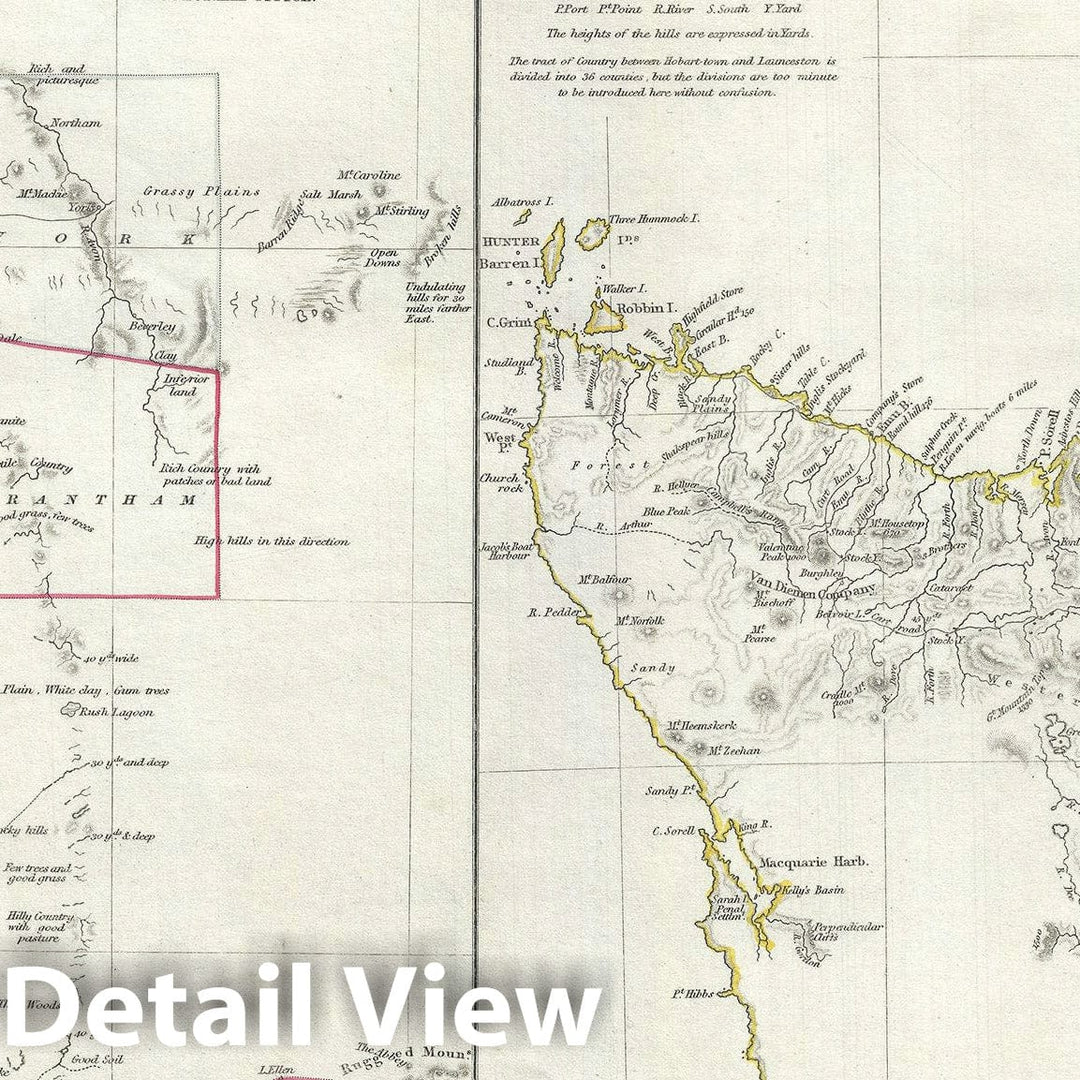 Historic Map : Western Australia and Van Diemen IslanArt Tasmania, S.D.U.K., 1833, Vintage Wall Art