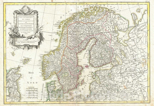 Historic Map : Scandinavia - Norway, Sweden, Denmark, Finland, Janvier, 1762, Vintage Wall Art