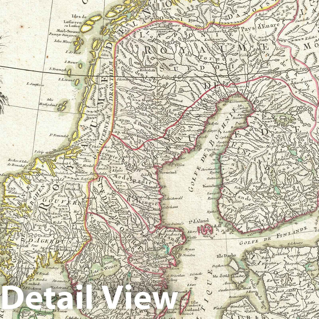 Historic Map : Scandinavia - Norway, Sweden, Denmark, Finland, Janvier, 1762, Vintage Wall Art