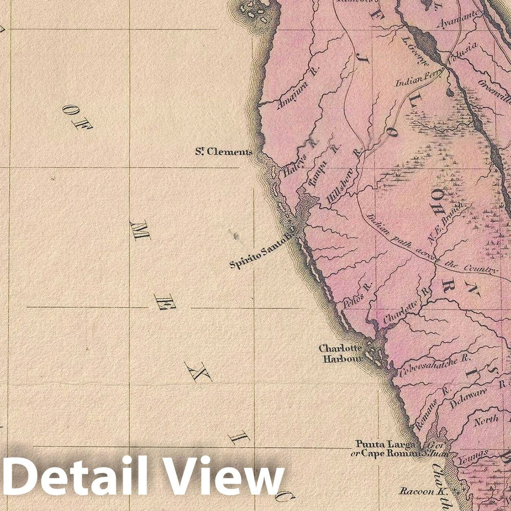 Historic Map : Florida, Fielding Lucas, 1823, Vintage Wall Art