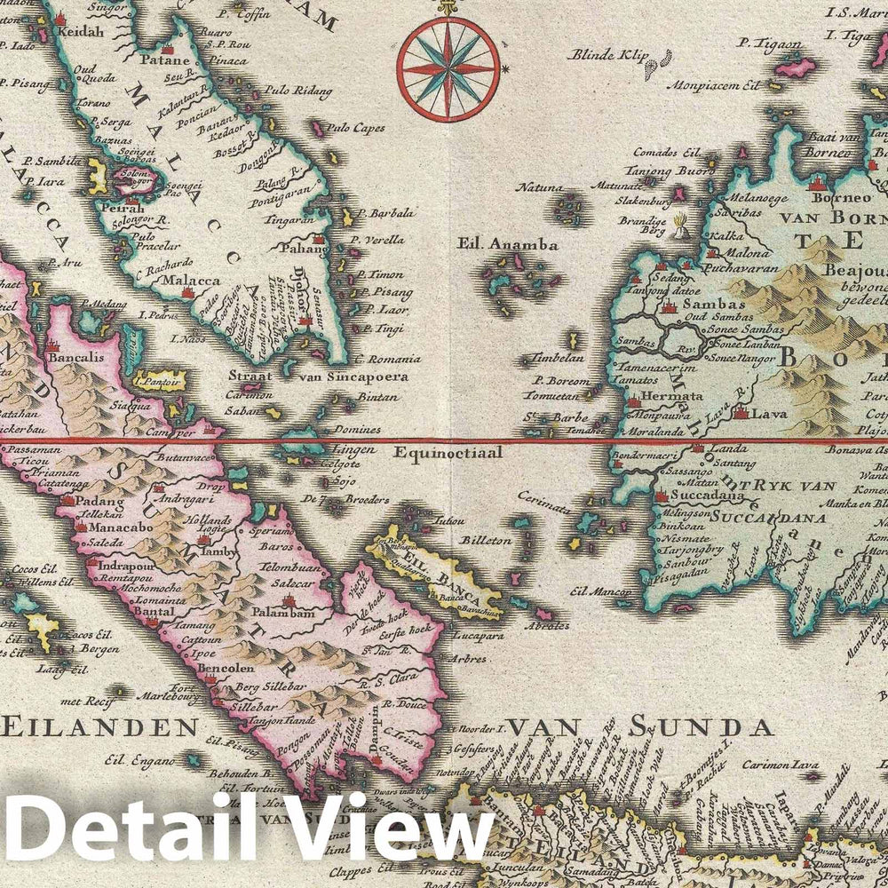 Historic Map : The East Indies, Tirion, 1754, Vintage Wall Art