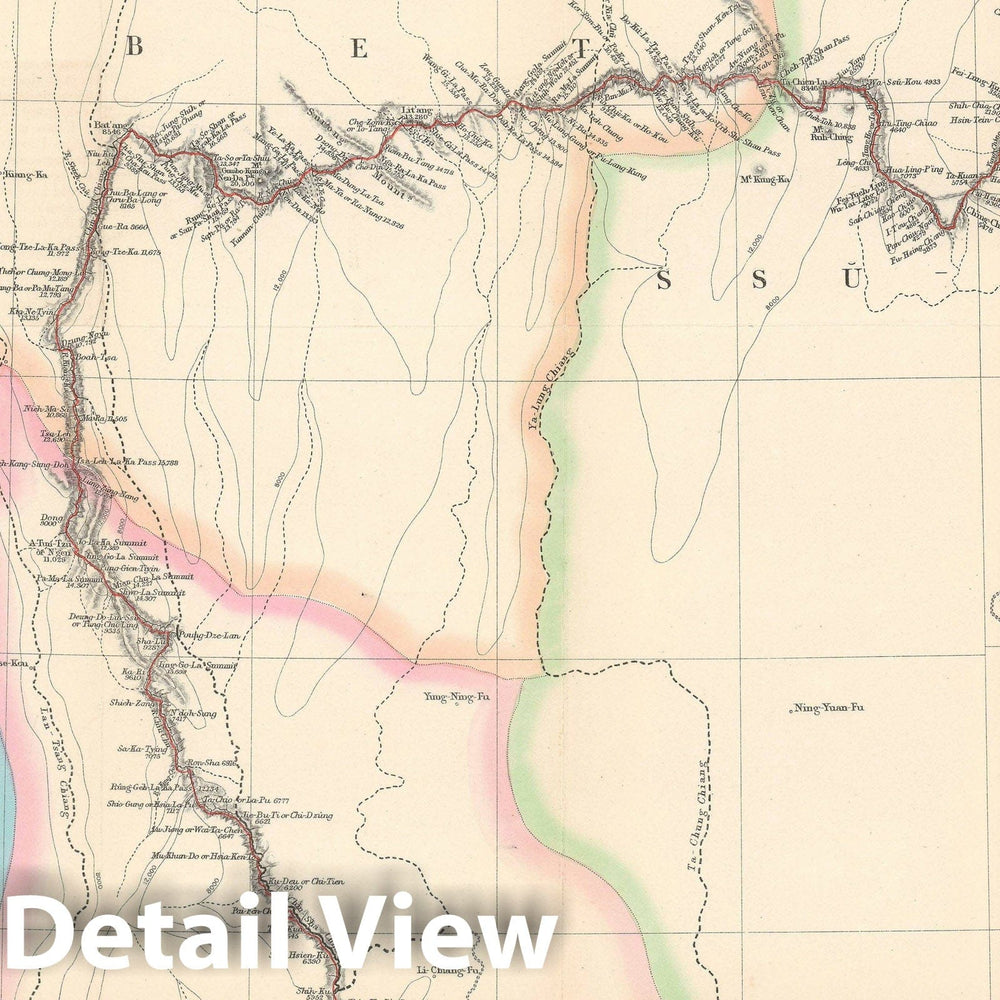 Historic Map : Sichuan and Yunnan, China and Tibet, Turner, 1878, Vintage Wall Art