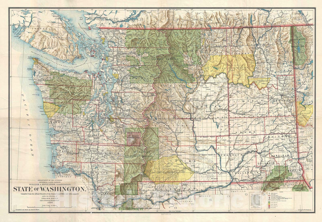 Historic Map : Washington, Bond, 1905, Vintage Wall Art