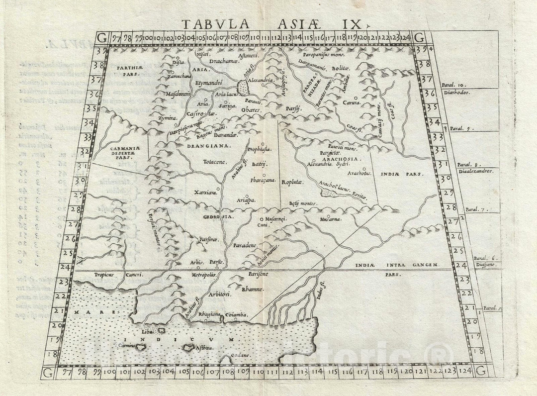 Historic Map : Persia, Afghanistan, and Pakistan, Ruscelli and Ptolemy, 1588, Vintage Wall Art