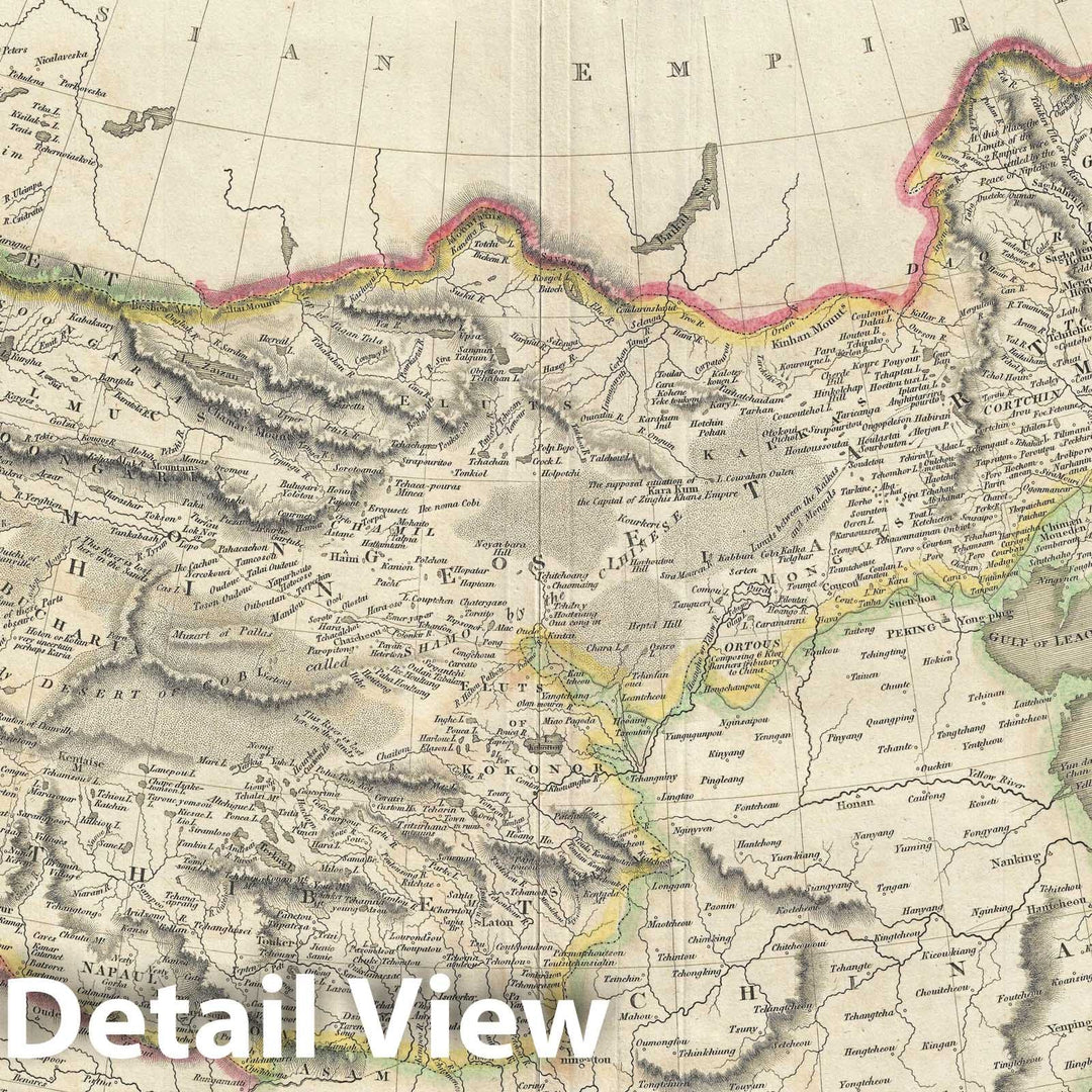 Historic Map : Tartary "Mongol Empire of Central and East Asia", Thomson, 1814, Vintage Wall Art