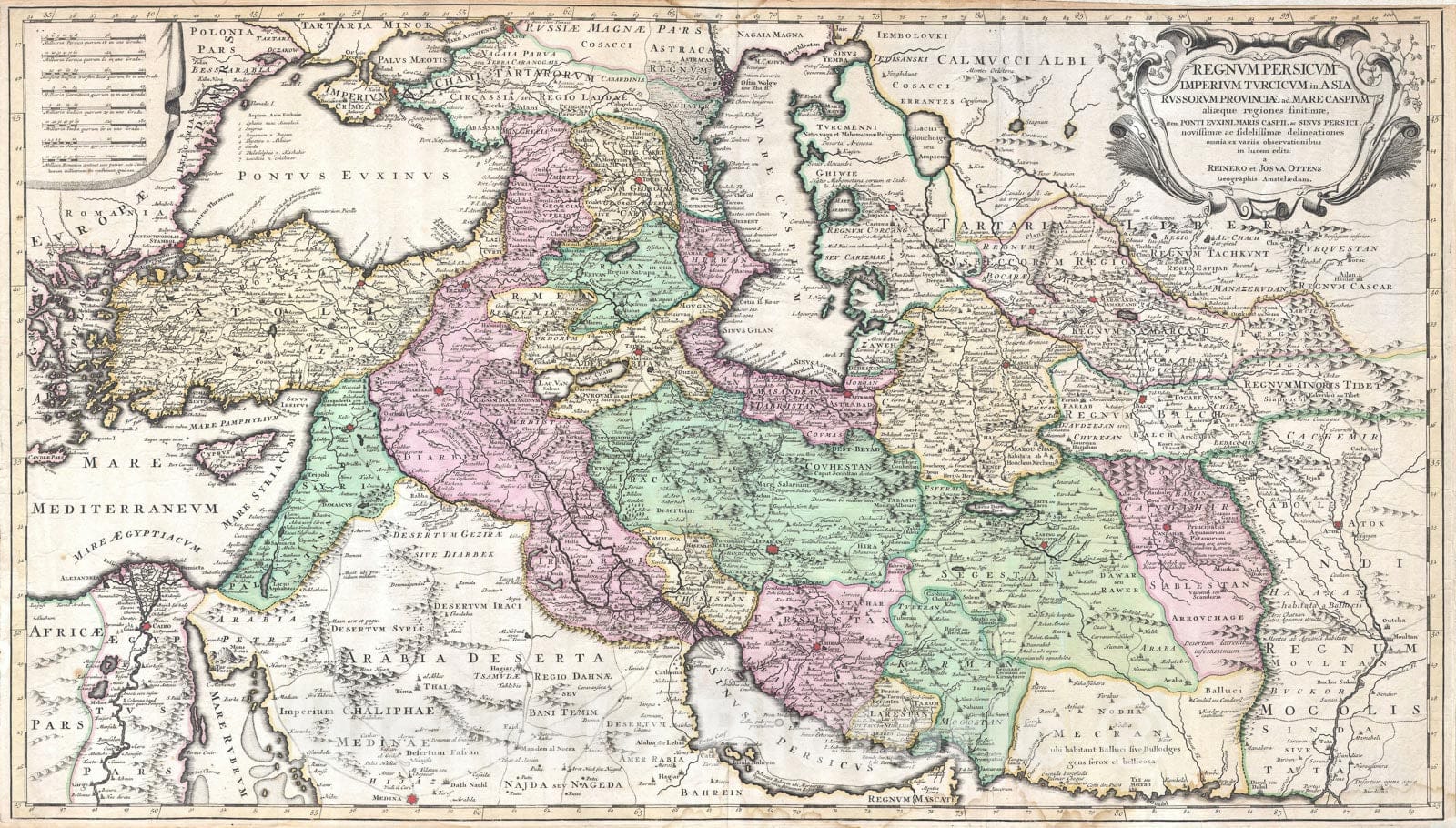 Historic Map : Persia "Iran, Iraq, Turkey", Ottens, 1730, Vintage Wall Art