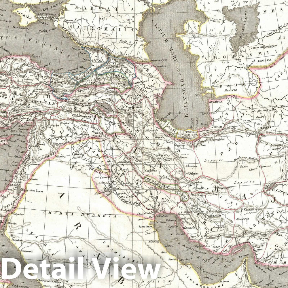 Historic Map : The Empire of Alexander The Great and Persia, Lapie, 1832, Vintage Wall Art