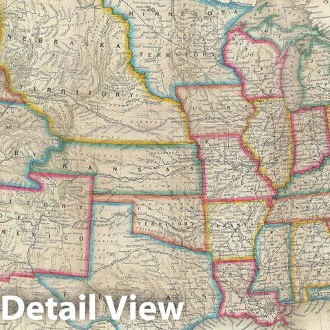 Historic Map : The United States, Desliver, 1856, Vintage Wall Art