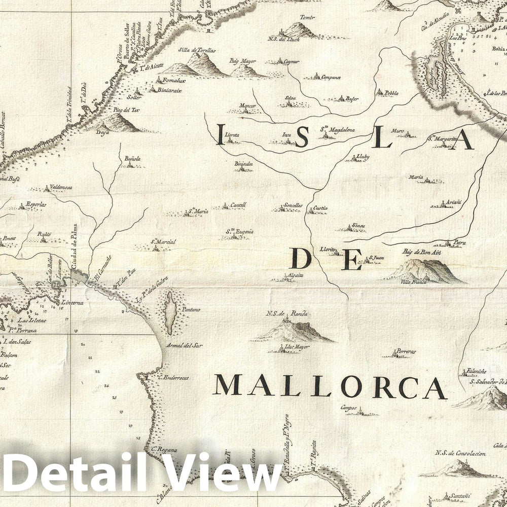 Historic Map : Nautical Chart Mallorca, Spain, Tofino, 1787, Vintage Wall Art