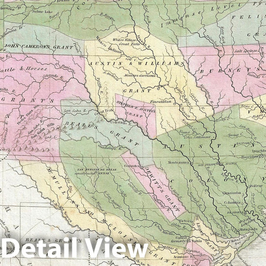 Historic Map : The Republic of Texas "first specific Map of, BraArtd, 1835, Vintage Wall Art