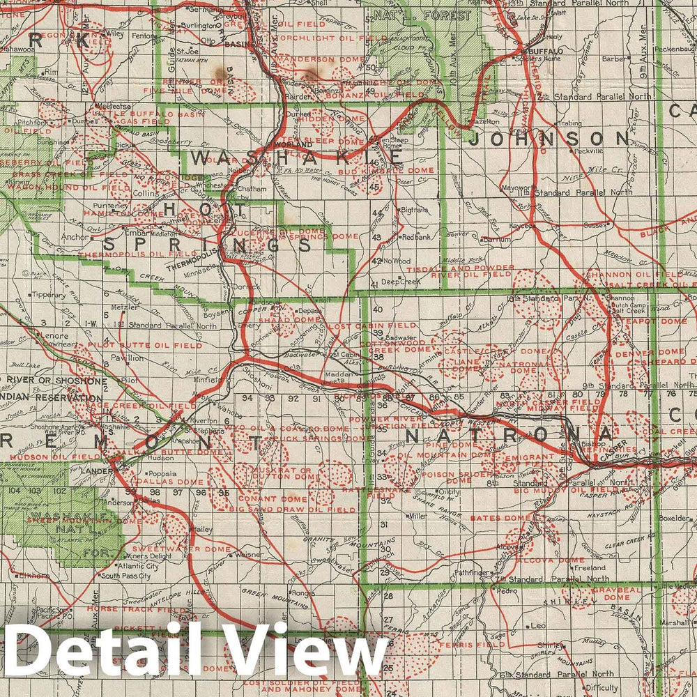 Historic Map : Wyoming, Clason, 1920, Vintage Wall Art