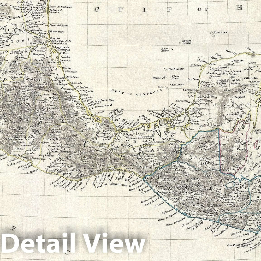 Historic Map : Central America, S.D.U.K., 1842, Vintage Wall Art