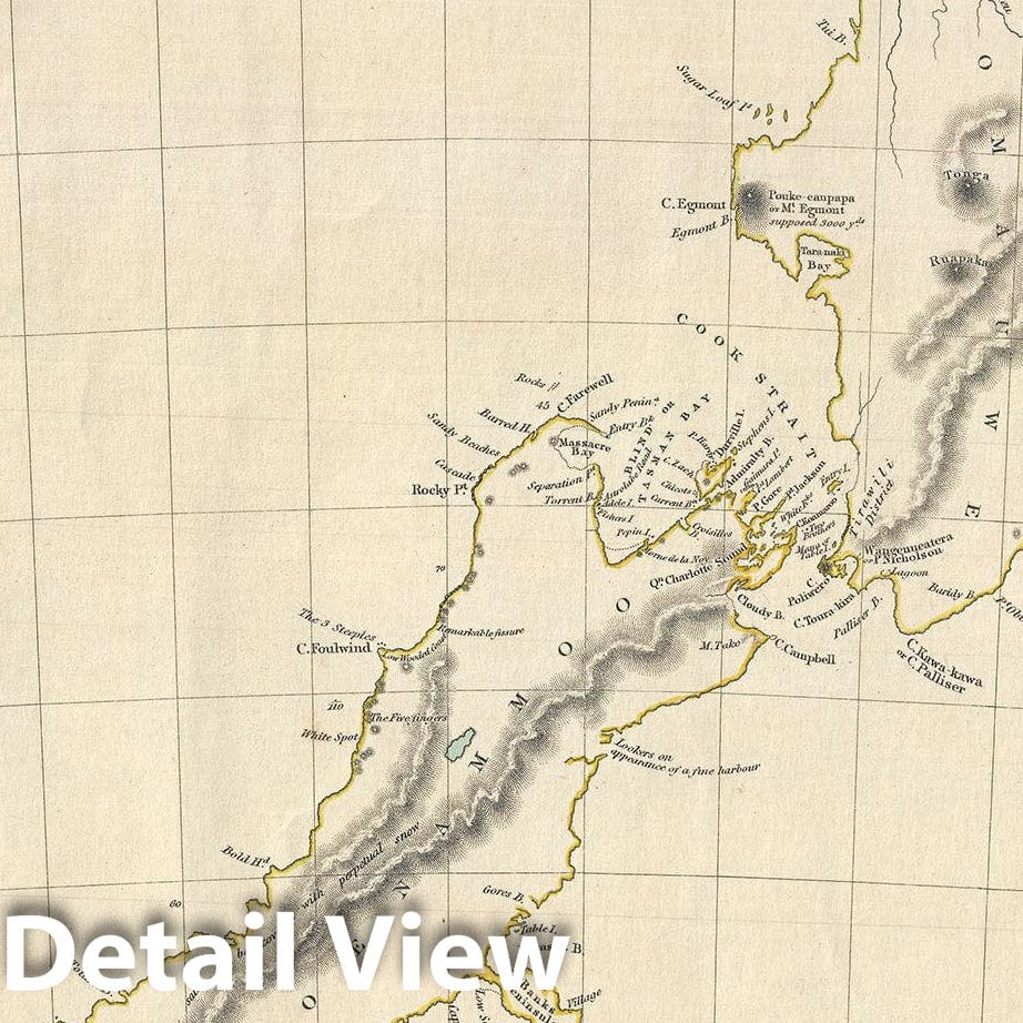 Historic Map : New Zealand, S.D.U.K., 1838, Vintage Wall Art