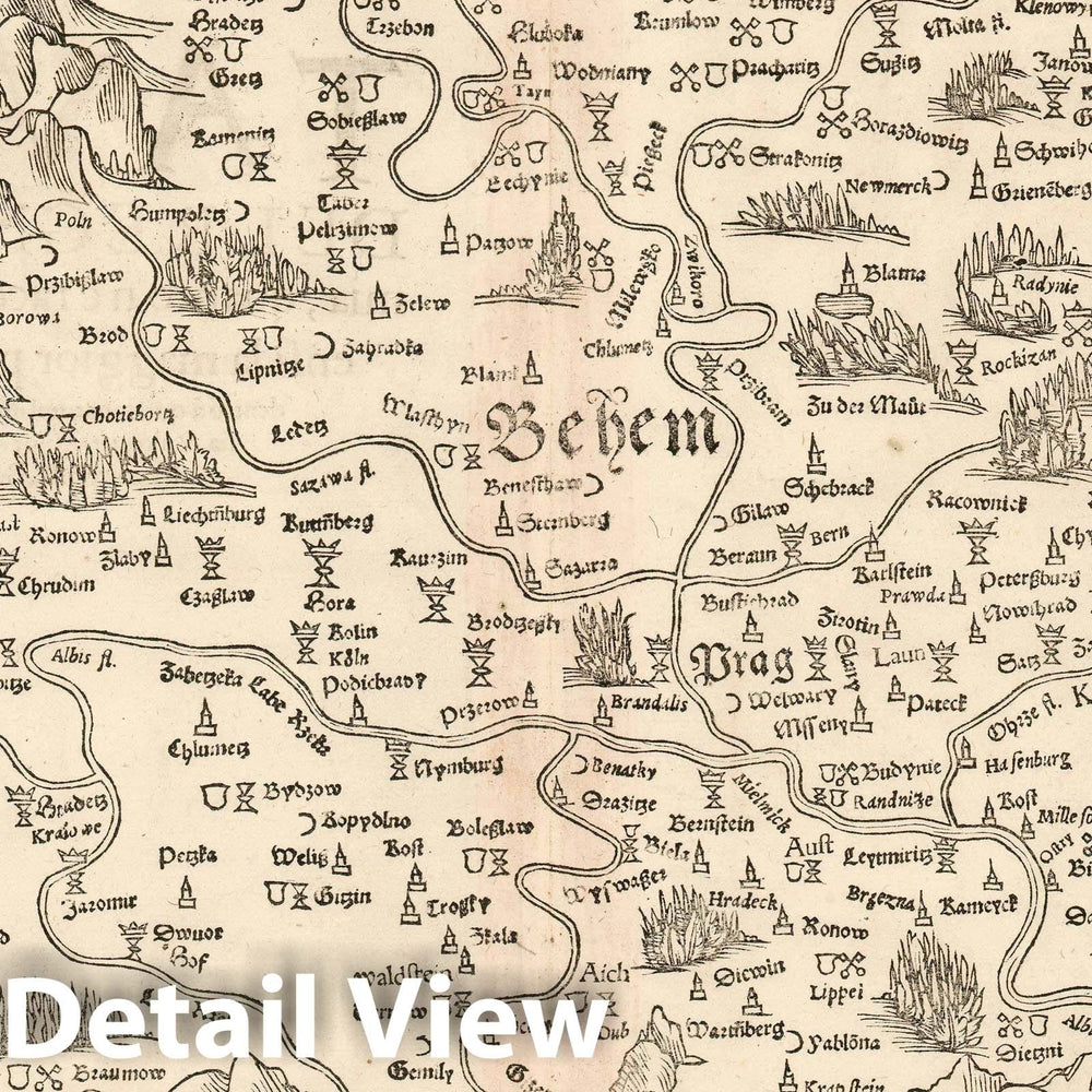 Historic Map : Bohemia: 1558 Edition of The Earliest Acquirable Bohemia, Munster, 1545, Vintage Wall Art