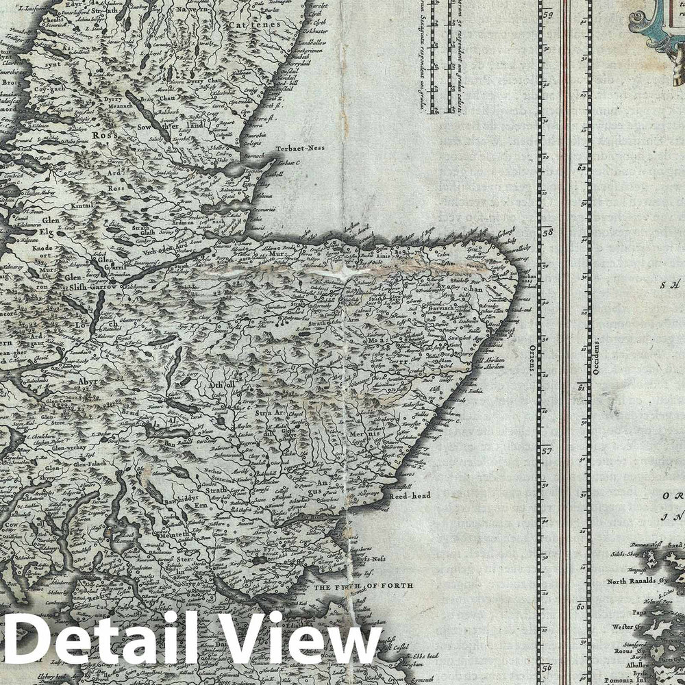 Historic Map : The Kingdom of Scotland, Blaeu, 1662, Vintage Wall Art