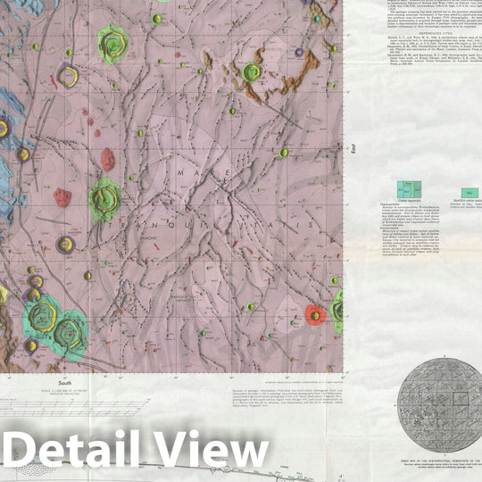 Historic Map : The Moon: Julius Ceasar Quadrangle, USGS Geologic, 1965, Vintage Wall Art